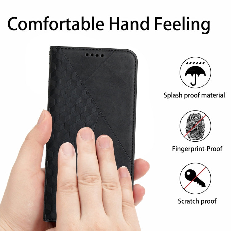 For Tecno Spark Go 2024 / POP 8 Diamond Splicing Skin Feel Magnetic Leather Phone Case(Black) - Tecno Cases by PMC Jewellery | Online Shopping South Africa | PMC Jewellery | Buy Now Pay Later Mobicred