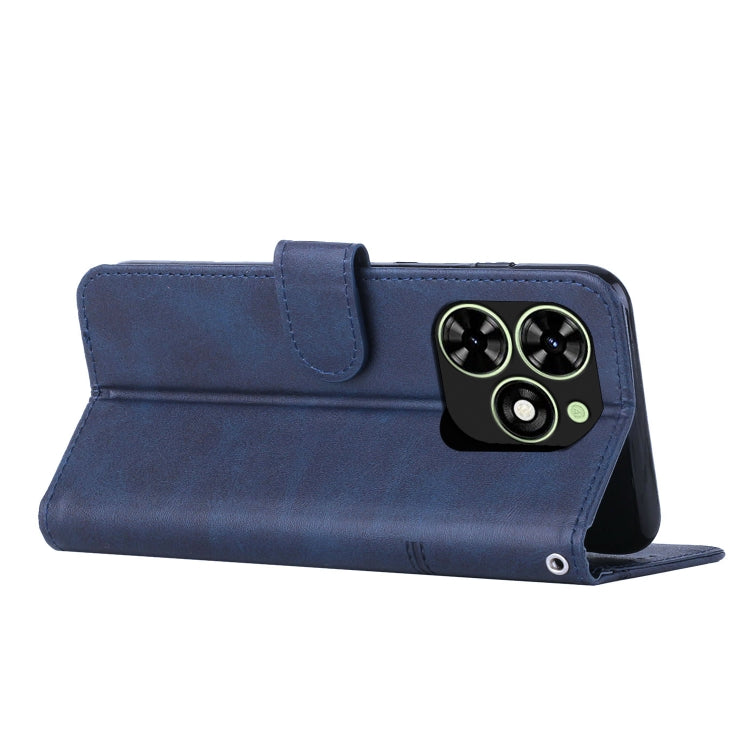 For Tecno Spark Go 2024 / POP 8 Stitching Calf Texture Buckle Leather Phone Case(Blue) - Tecno Cases by PMC Jewellery | Online Shopping South Africa | PMC Jewellery | Buy Now Pay Later Mobicred