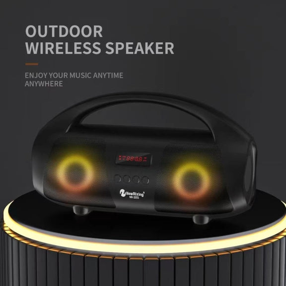 NewRixing NR2055 Wireless Portable TWS Bluetooth Speaker with Microphone(Black)