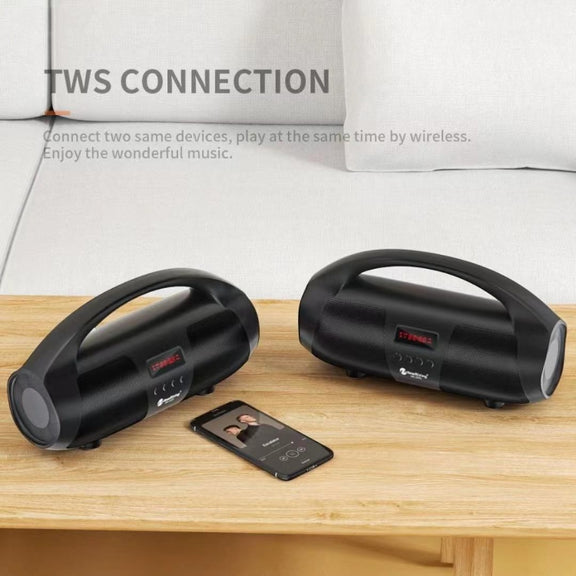NewRixing NR2055 Wireless Portable TWS Bluetooth Speaker with Microphone(Black)