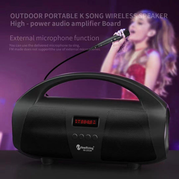 NewRixing NR2055 Wireless Portable TWS Bluetooth Speaker with Microphone(Blue)