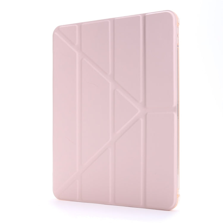 For iPad Air 13 2024 / Pro 12.9 2022 / 2021 Multi-folding TPU Leather Tablet Case with Holder & Pen Slot(Gold) - iPad Pro 12.9 (2018) Cases by PMC TechLife | Online Shopping South Africa | PMC TechLife | Buy Now Pay Later Mobicred