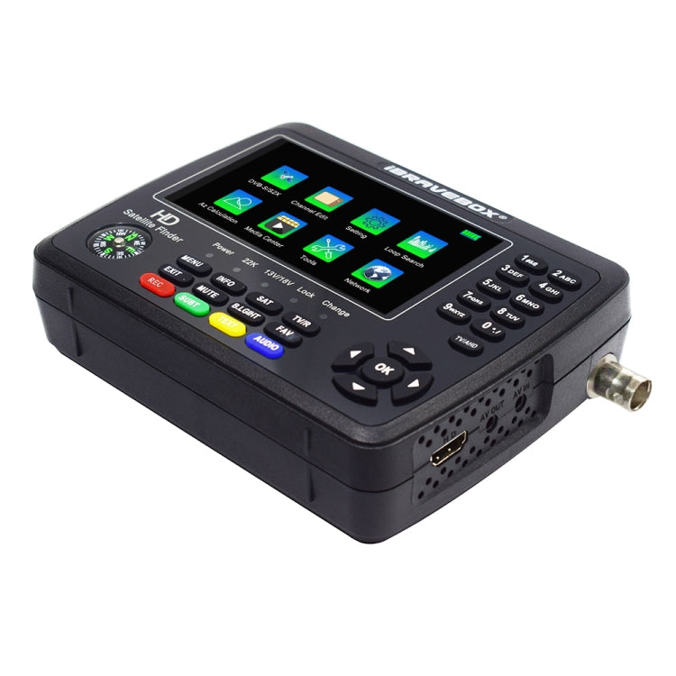 iBRAVEBOX V10 Finder Max+ 4.3 inch Display Digital Satellite Meter Signal Finder, Support DVB-S/S2/S2X AHD, Plug Type:US Plug(Black) - Satellite Finder by PMC TechLife | Online Shopping South Africa | PMC TechLife | Buy Now Pay Later Mobicred