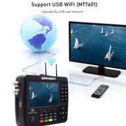 iBRAVEBOX V10 Finder Pro 4.3 inch Display Digital Satellite Meter Signal Finder, Support DVB-S/S2/S2X/T/T2/C, Plug Type:AU Plug(Black)