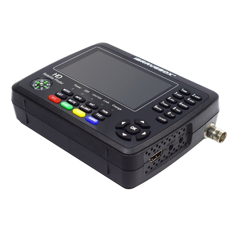 iBRAVEBOX V10 Finder Pro+ 4.3 inch Display Digital Satellite Meter Signal Finder, Support DVB-S/S2/S2X/T/T2/C AHD, Plug Type:EU Plug(Black)