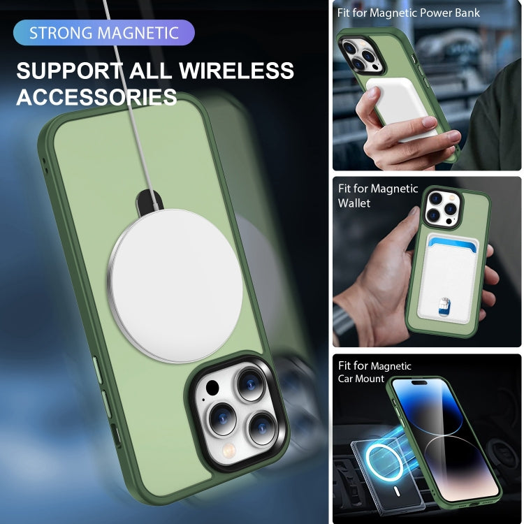 For iPhone 13 Pro Skin-feel MagSafe Holder PC Hybrid TPU Phone Case(Green) - iPhone 13 Pro Cases by PMC TechLife | Online Shopping South Africa | PMC TechLife | Buy Now Pay Later Mobicred