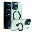 For iPhone 12 Pro Max MagSafe Holder Skin-feel PC Hybrid TPU Phone Case(Matcha Green) - iPhone 12 Pro Max Cases by PMC TechLife | Online Shopping South Africa | PMC TechLife