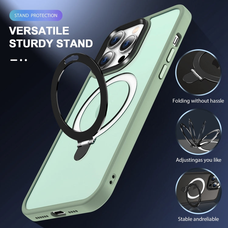 For iPhone 12 Pro Max MagSafe Holder Skin-feel PC Hybrid TPU Phone Case(Matcha Green) - iPhone 12 Pro Max Cases by PMC TechLife | Online Shopping South Africa | PMC TechLife