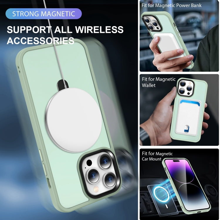 For iPhone 12 Pro Max MagSafe Holder Skin-feel PC Hybrid TPU Phone Case(Matcha Green) - iPhone 12 Pro Max Cases by PMC TechLife | Online Shopping South Africa | PMC TechLife