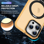 For iPhone 16 Pro Max Skin-feel MagSafe Holder PC Hybrid TPU Phone Case(Orange)