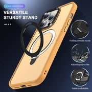 For iPhone 16 Pro Skin-feel MagSafe Holder PC Hybrid TPU Phone Case(Orange)