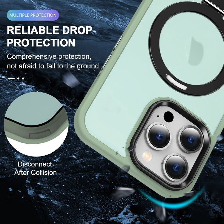 For iPhone 16 Pro MagSafe Holder Skin-feel PC Hybrid TPU Phone Case(Matcha Green) - iPhone 16 Pro Cases by PMC TechLife | Online Shopping South Africa | PMC TechLife | Buy Now Pay Later Mobicred