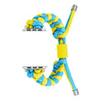 For Apple Watch Ultra 2 49mm Paracord Fishtail Braided Silicone Bead Watch Band(Light Blue Yellow) - Watch Bands by PMC TechLife | Online Shopping South Africa | PMC TechLife | Buy Now Pay Later Mobicred