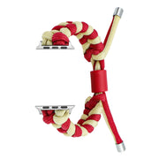 For Apple Watch Ultra 2 49mm Paracord Fishtail Braided Silicone Bead Watch Band(Red Light Yellow)