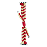 For Apple Watch Ultra 2 49mm Paracord Fishtail Braided Silicone Bead Watch Band(Red Light Yellow)