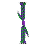 For Apple Watch Ultra 2 49mm Paracord Fishtail Braided Silicone Bead Watch Band(Dark Purple Green)