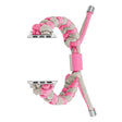For Apple Watch Ultra 49mm Paracord Fishtail Braided Silicone Bead Watch Band(Pink Grey) - Watch Bands by PMC TechLife | Online Shopping South Africa | PMC TechLife | Buy Now Pay Later Mobicred
