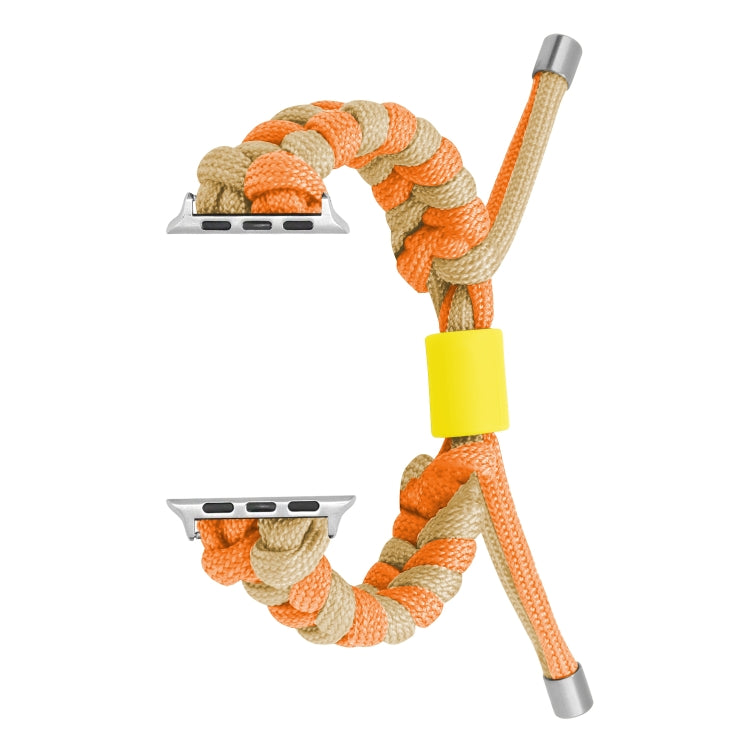 For Apple Watch Ultra 49mm Paracord Fishtail Braided Silicone Bead Watch Band(Orange Yellow) - free shipping - PMC Jewellery - Order now!