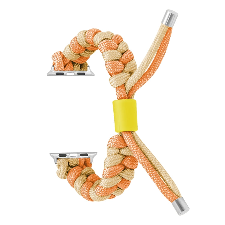 For Apple Watch Ultra 49mm Paracord Fishtail Braided Silicone Bead Watch Band(Orange Yellow) - free shipping - PMC Jewellery - Order now!