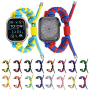 For Apple Watch Ultra 2 49mm Paracord Fishtail Braided Silicone Bead Watch Band(Black Army Green)