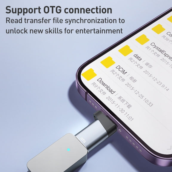 ADS-616B 8 Pin Male to USB-C/Type-C Female OTG Adapter(Silver)