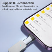ADS-616B 8 Pin Male to USB-C/Type-C Female OTG Adapter(Gun Grey)