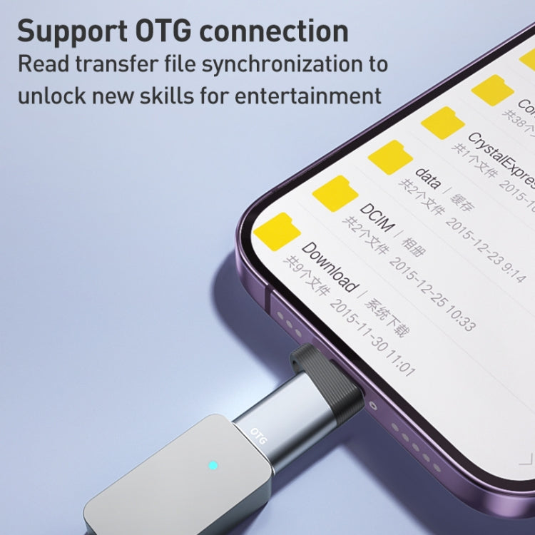 ADS-616B 8 Pin Male to USB-C/Type-C Female OTG Adapter(Gun Grey)