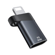 ADS-616A PD 30W 8 Pin Male to USB-C/Type-C Female Adapter(Gun Grey)