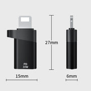 ADS-616A PD 30W 8 Pin Male to USB-C/Type-C Female Adapter(Silver)