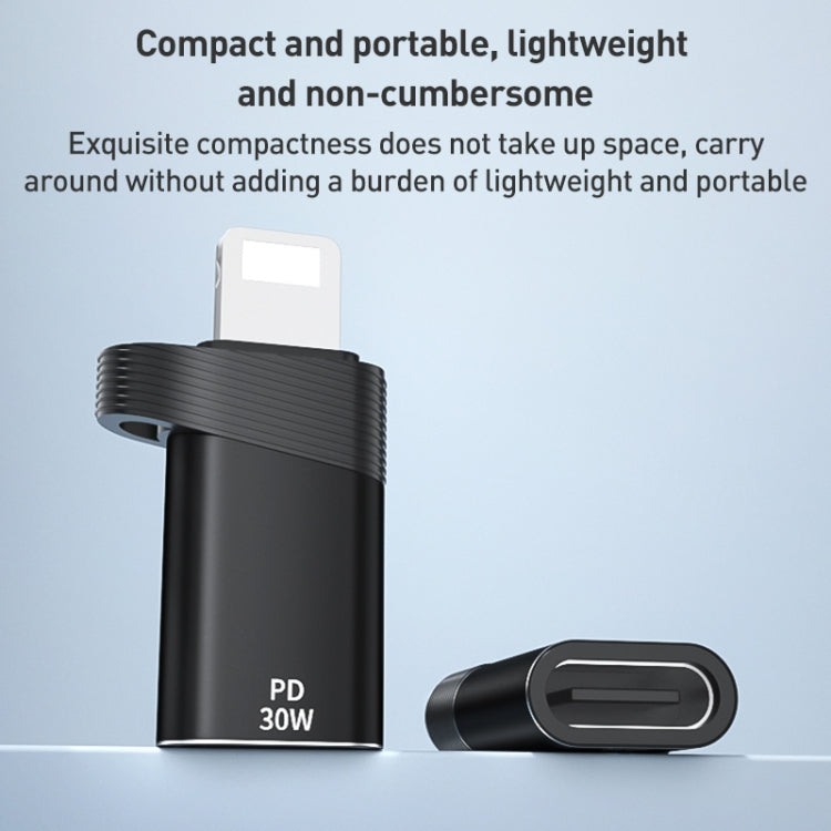 ADS-616A PD 30W 8 Pin Male to USB-C/Type-C Female Adapter(Silver)
