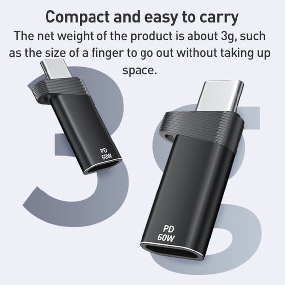 ADS-615 PD 60W USB-C/Type-C Male to 8 Pin Female Adapter(Gun Grey)