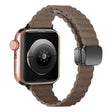 For Apple Watch SE 2023 44mm Water Ripple Magnetic Folding Buckle Watch Band, Style: Thin Version(Light Brown) - Watch Bands by PMC TechLife | Online Shopping South Africa | PMC TechLife | Buy Now Pay Later Mobicred
