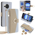 For Sharp Aquos R8 SH-52D Crossbody Litchi Texture Leather Phone Case(Blue) - More Brand by PMC TechLife | Online Shopping South Africa | PMC TechLife | Buy Now Pay Later Mobicred