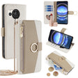 For Sharp Aquos R8 SH-52D Crossbody Litchi Texture Leather Phone Case(White) - More Brand by PMC TechLife | Online Shopping South Africa | PMC TechLife | Buy Now Pay Later Mobicred