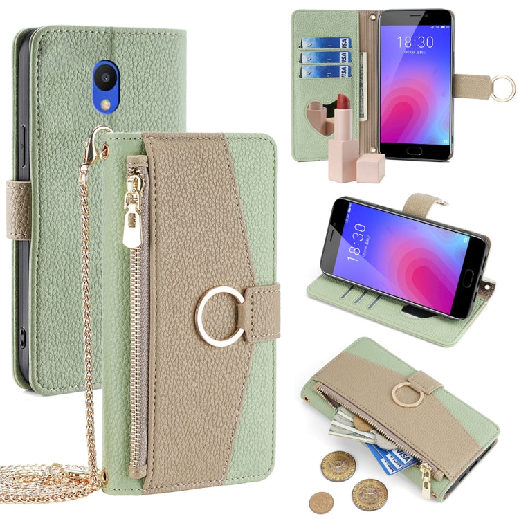 For Meizu M6 Crossbody Litchi Texture Leather Phone Case(Green) - Meizu by PMC TechLife | Online Shopping South Africa | PMC TechLife | Buy Now Pay Later Mobicred
