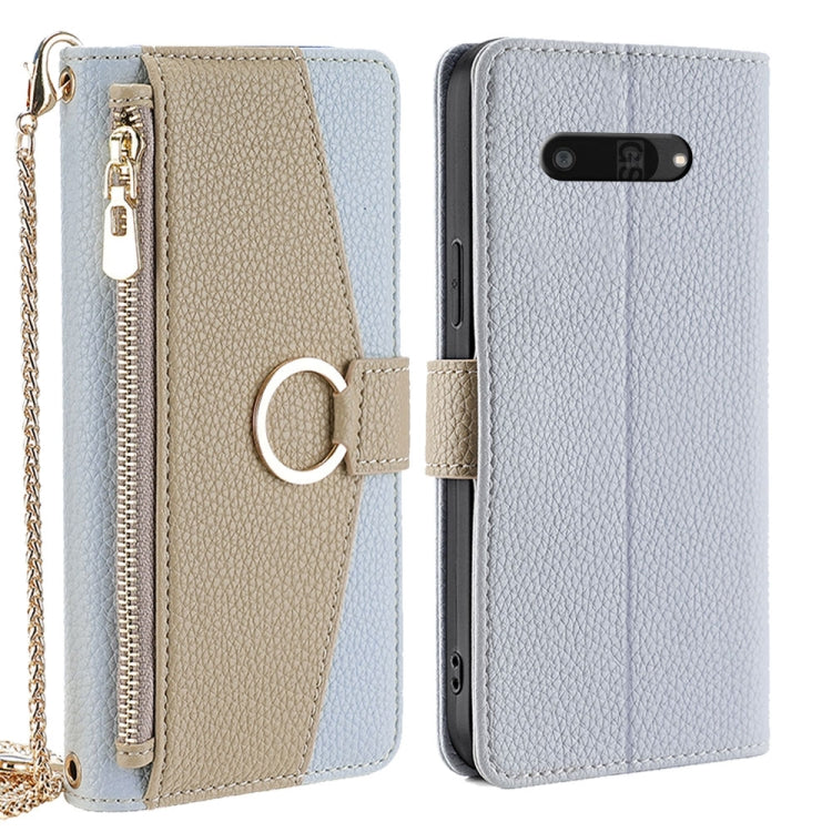 For Kyocera Digno SX4 5G Crossbody Litchi Texture Leather Phone Case(Blue) - More Brand by PMC TechLife | Online Shopping South Africa | PMC TechLife | Buy Now Pay Later Mobicred