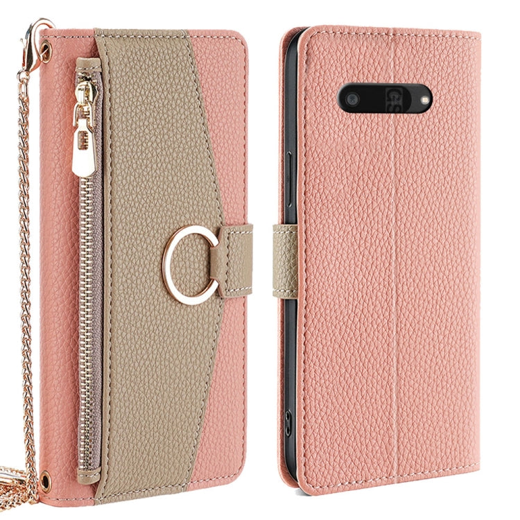For Kyocera Digno SX4 5G Crossbody Litchi Texture Leather Phone Case(Pink) - More Brand by PMC TechLife | Online Shopping South Africa | PMC TechLife | Buy Now Pay Later Mobicred