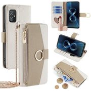 For Asus Zenfone 8 ZS590KS Crossbody Litchi Texture Leather Phone Case(White)