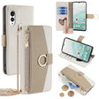 For Fujitsu Arrows N F-51C Crossbody Litchi Texture Leather Phone Case(White) - More Brand by PMC TechLife | Online Shopping South Africa | PMC TechLife | Buy Now Pay Later Mobicred