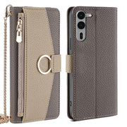 For Fujitsu Arrows We2 Plus Crossbody Litchi Texture Leather Phone Case(Grey)