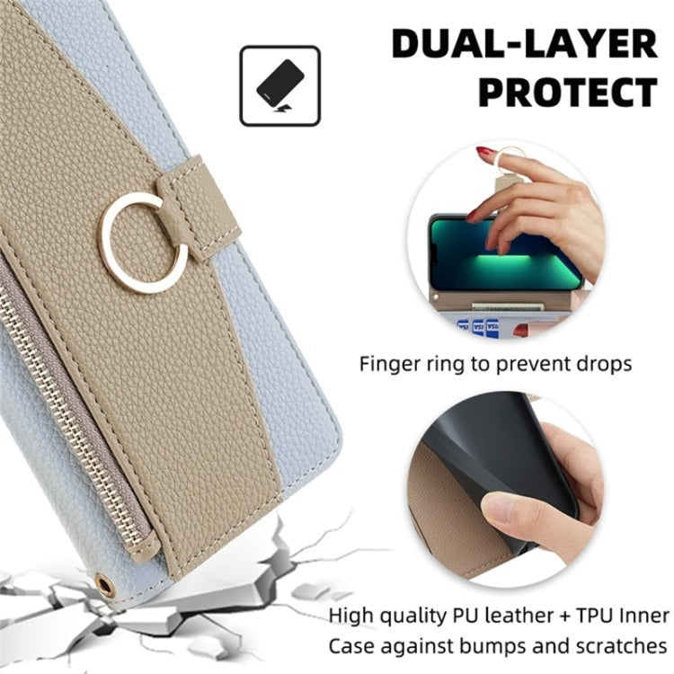 For LG Velvet Crossbody Litchi Texture Leather Phone Case(Blue) - LG by PMC Jewellery | Online Shopping South Africa | PMC Jewellery | Buy Now Pay Later Mobicred