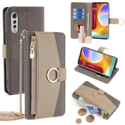 For LG Velvet Crossbody Litchi Texture Leather Phone Case(Grey)