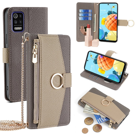 For LG K52 Crossbody Litchi Texture Leather Phone Case(Grey) - free shipping - PMC Jewellery - Order now!