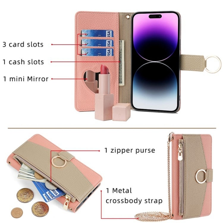 For LG K52 Crossbody Litchi Texture Leather Phone Case(Pink) - LG by PMC Jewellery | Online Shopping South Africa | PMC Jewellery | Buy Now Pay Later Mobicred