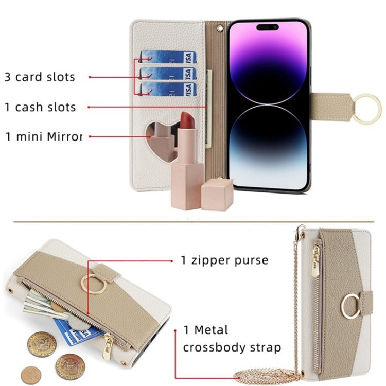 For LG K52 Crossbody Litchi Texture Leather Phone Case(White) - LG by PMC Jewellery | Online Shopping South Africa | PMC Jewellery | Buy Now Pay Later Mobicred