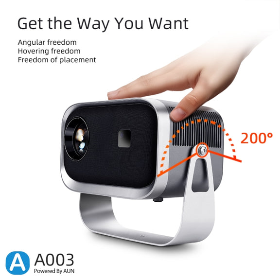 A003 150 Lumens 1280x720P 360 Degree Rotating LED Mini Android Projector, Specification:AU Plug