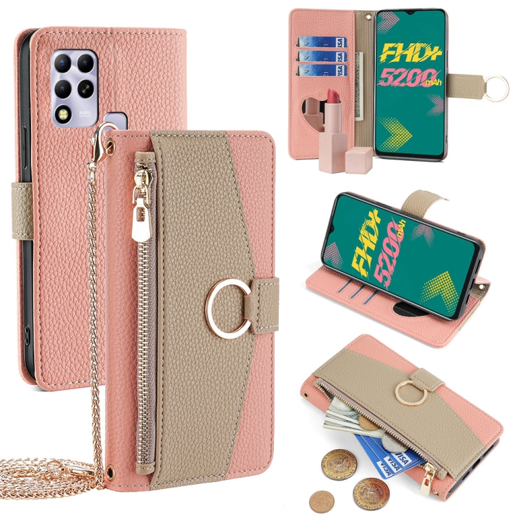 For Infinix Hot 11 Russian Version Crossbody Litchi Texture Leather Phone Case(Pink) - Infinix Cases by PMC TechLife | Online Shopping South Africa | PMC TechLife | Buy Now Pay Later Mobicred