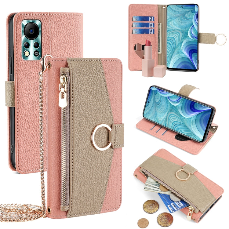 For Infinix Hot 11s NFC Crossbody Litchi Texture Leather Phone Case(Pink) - Infinix Cases by PMC TechLife | Online Shopping South Africa | PMC TechLife | Buy Now Pay Later Mobicred