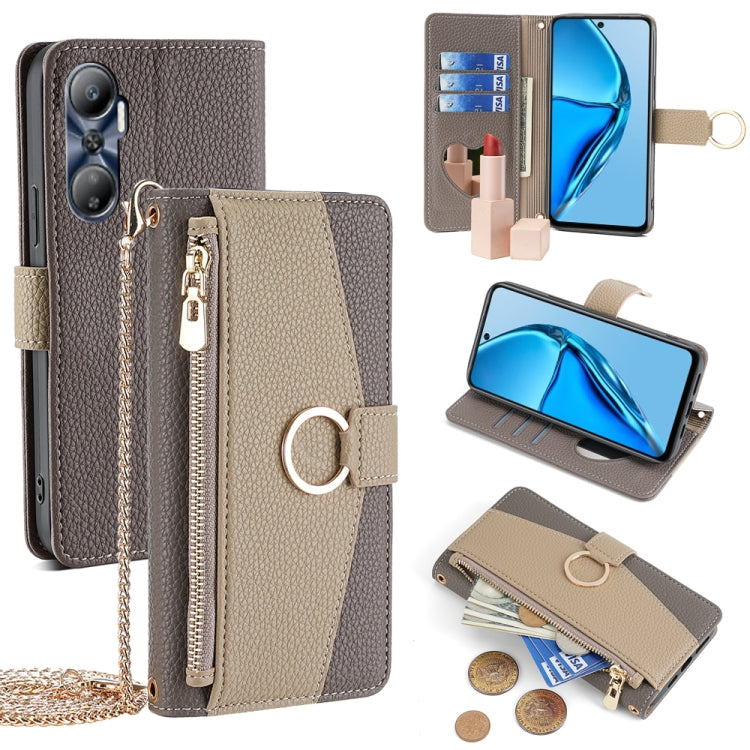 For Infinix Hot 20 4G Crossbody Litchi Texture Leather Phone Case(Grey) - free shipping - PMC TechLife - Order now!