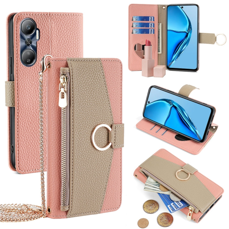 For Infinix Hot 20 4G Crossbody Litchi Texture Leather Phone Case(Pink) - Infinix Cases by PMC TechLife | Online Shopping South Africa | PMC TechLife | Buy Now Pay Later Mobicred